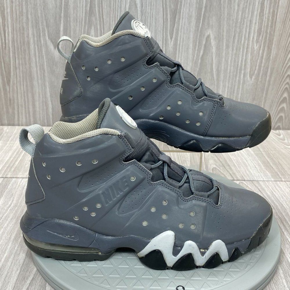Nike Kids Air Max Barkley Gray White Basketball Shoes Sz Youth 7Y Womens 8.5